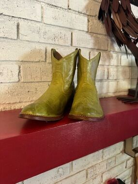 Miz Mooz Olive Green Leather Ankle Boots